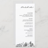 Omaha Skyline Modern huwelijksdiner Menu (Voorkant / Achterkant)