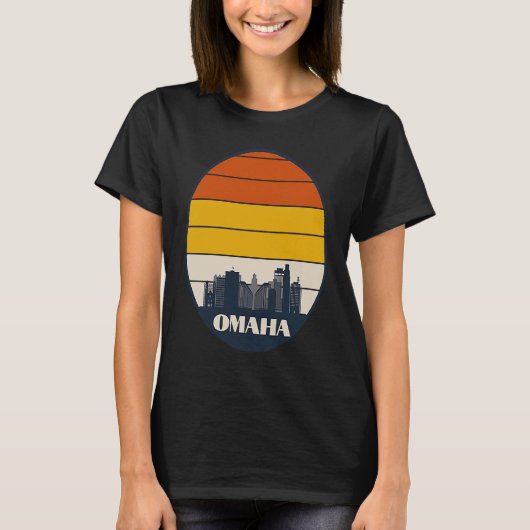 Omaha Skyline, Omaha Nebraska, stad Omaha NE T-shirt (Voorkant)