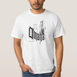 Omaha Skyline/Typografie T-shirt
