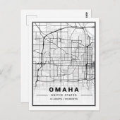 Omaha Texas USA Travel City Map Poster Briefkaart (Voorkant / Achterkant)