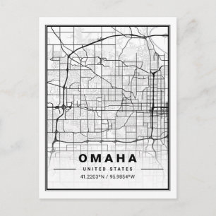 Omaha Texas USA Travel City Map Poster Briefkaart
