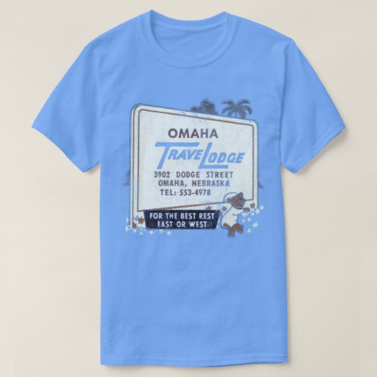 Omaha Travel Lodge Retro Mid Century esthetiek T-shirt (Design voorkant)
