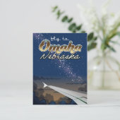 Omaha,  vliegposter van Nebraska Briefkaart (Staand voorkant)