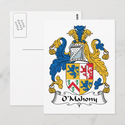 O'Mahony Family Crest Briefkaart (Voorkant / Achterkant)