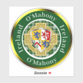 O'Mahony Irish Shield/Celtic Cross Personalized Sticker (Vel)