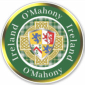 O'Mahony Irish Shield/Celtic Cross Personalized Sticker (Voorkant)