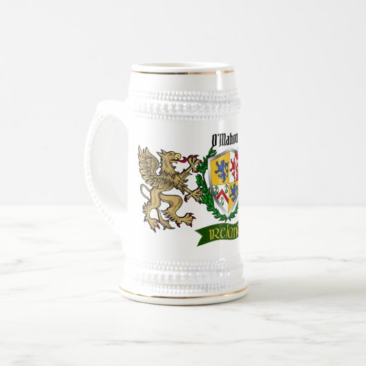 O'Mahony/Mahony Irish Shield Beer Stein Bierpul (Voorkant links)