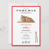 Omakase Japanse Sushi Proeverij Script Verjaardag Kaart (Voorkant)