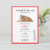 Omakase Japanse Sushi Proeverij Script Verjaardag Kaart (Staand voorkant)