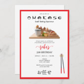 Omakase Japanse Sushi Proeverij Script Verjaardag Kaart (Voorkant / Achterkant)