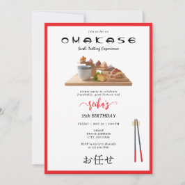 Omakase Japanse Sushi Proeverij Script Verjaardag Kaart