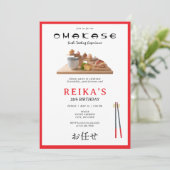 Omakase Japanse sushi proeverij verjaardagsfeestje Kaart (Staand voorkant)