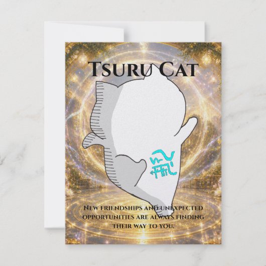 Omamori Card #006 – Tsuru Cat | Connection • Oppor Kaart (Voorkant)