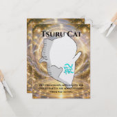Omamori Card #006 – Tsuru Cat | Connection • Oppor Kaart (Voorkant / Achterkant in situ)