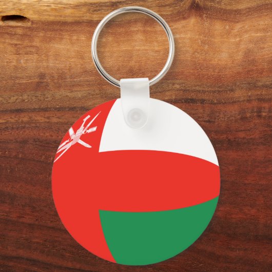 Oman Fisheye Flag Sleutelhanger (Voorkant)