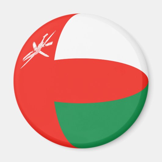 Oman Fisheye Vlag Magneet (Voorkant)