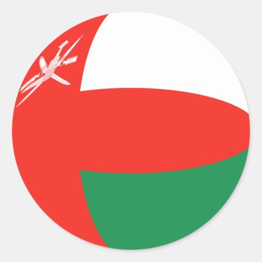 Oman Fisheye Vlag Sticker (Voorkant)