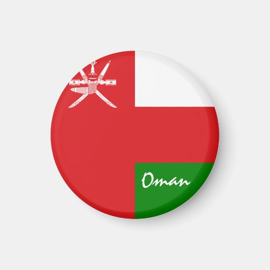 Oman flag & Asia - reis-/sportfans Magneet (Voorkant)