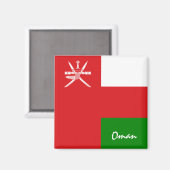 Oman flag & Asia vakantion/sport fan Magneet (Voorkant / Achterkant)
