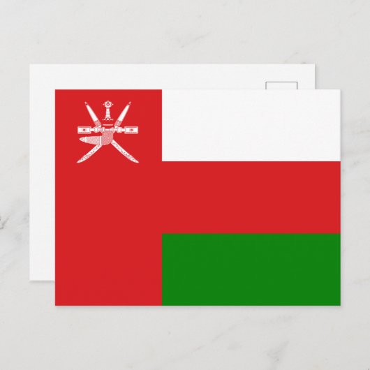 Oman Flag Briefkaart (Voorkant / Achterkant)