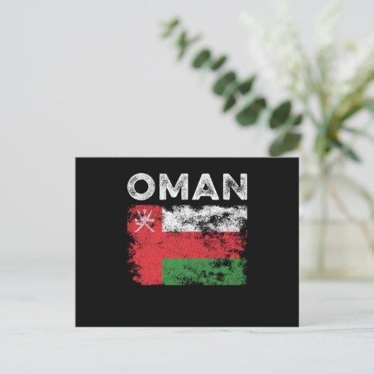 Oman Flag Distressed - Omani Flag Briefkaart (Staand voorkant)