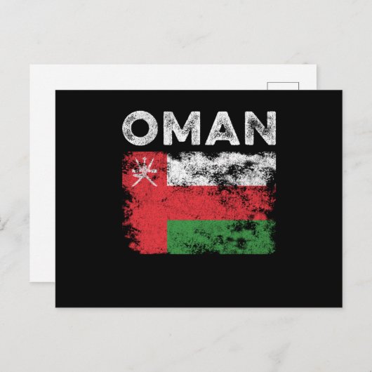 Oman Flag Distressed - Omani Flag Briefkaart (Voorkant / Achterkant)