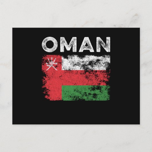 Oman Flag Distressed - Omani Flag Briefkaart (Voorkant)