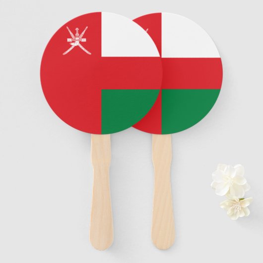 Oman Flag Handwaaier (Voorkant en achterkant)