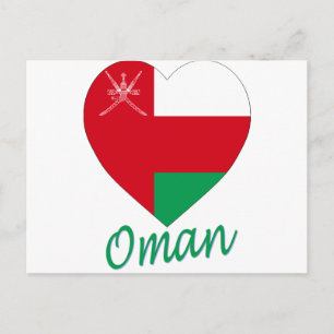 Oman Flag Heart Briefkaart