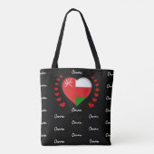 Oman Flag & Heart, Oman Flag mode/sport Tote Bag (Achterkant)