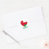 Oman Flag Heart Ronde Sticker (Envelop)