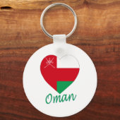 Oman Flag Heart Sleutelhanger (Voorkant)