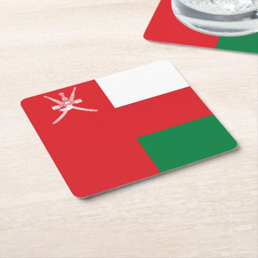 Oman Flag Kartonnen Onderzetters (Schuin)