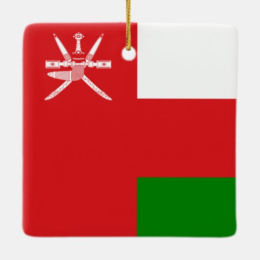 Oman Flag Keramisch Ornament (Achterkant)