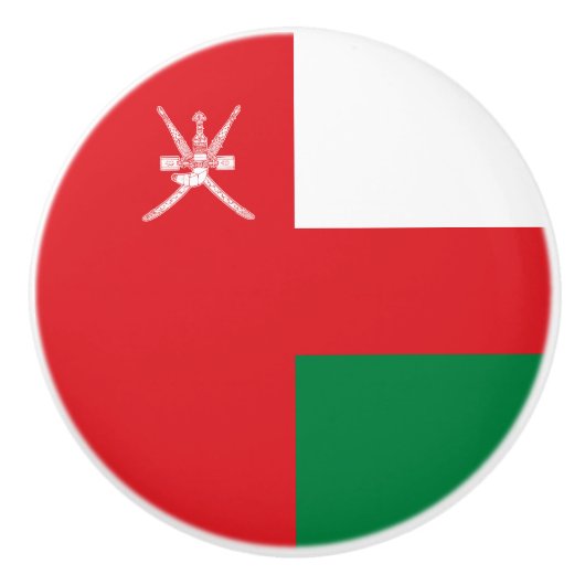 Oman Flag Keramische Knop (Voorkant)