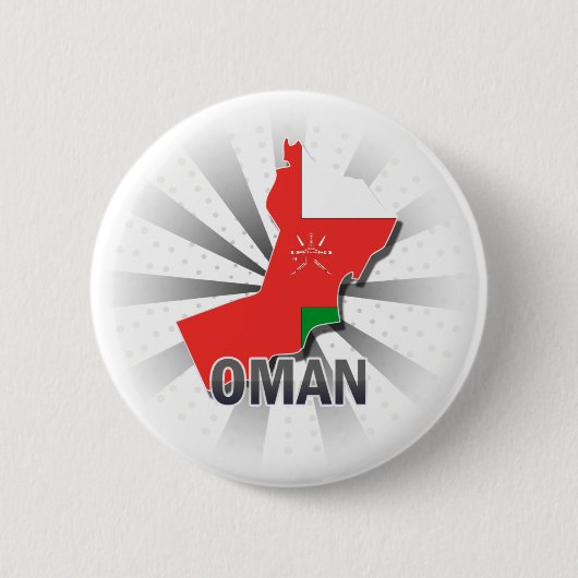 Oman Flag Map 2.0 Ronde Button 5,7 Cm (Voorkant)