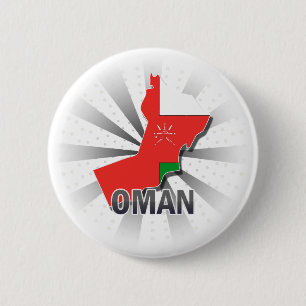 Oman Flag Map 2.0 Ronde Button 5,7 Cm