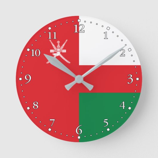 Oman Flag Ronde Klok (Voorkant)