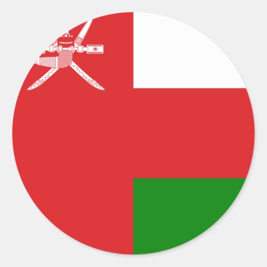 Oman Flag Ronde Sticker (Voorkant)