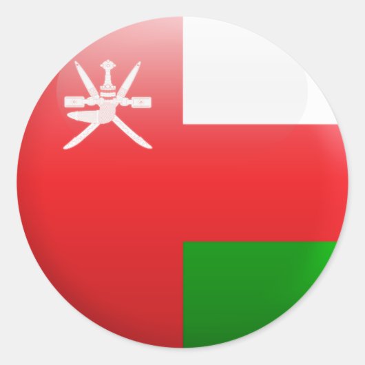 Oman Flag Ronde Sticker (Voorkant)