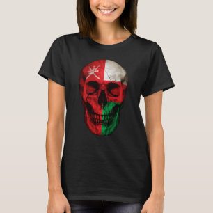 Oman Flag Skull Omani Roots Proud Patriotic T-shirt