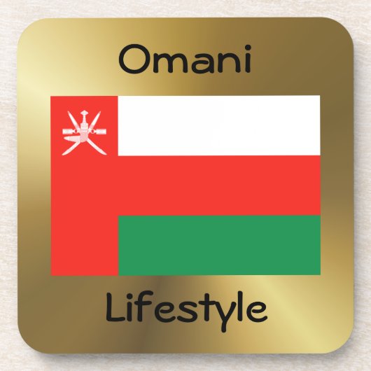 Oman Flag+Text Onderzetter (Voorkant)