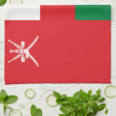 Oman Flag Theedoek (Gevouwen)