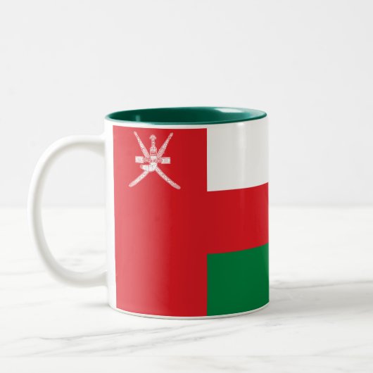 Oman Flag Tweekleurige Koffiemok (Links)