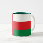 Oman Flag Tweekleurige Koffiemok (Voorkant rechts)