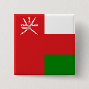 Oman Flag Vierkante Button 5,1 Cm