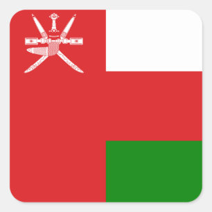 Oman Flag Vierkante Sticker