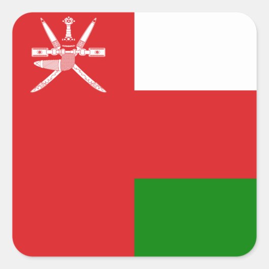 Oman Flag Vierkante Sticker (Voorkant)