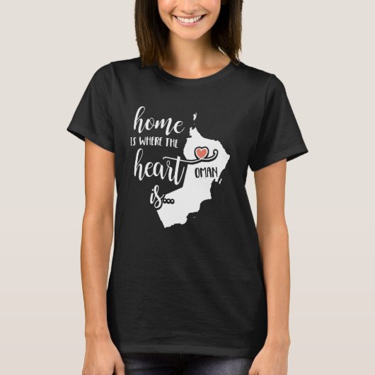 Oman Gift - Thuis is waar het hart is! T-shirt (Voorkant)