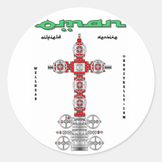 Oman, goed hoofd, olieveld Sticker, olieboorplatfo Ronde Sticker